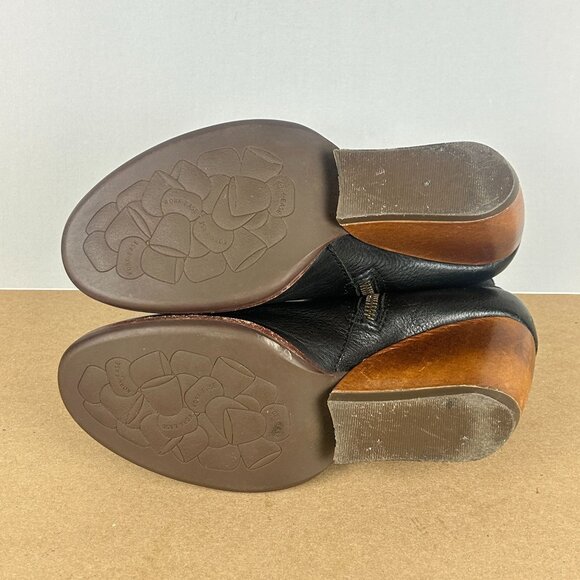 Kork-Ease Michelle Wedge Ankle Boots Booties Womens 6.5 Black Brown Side Zip - Picture 9 of 10